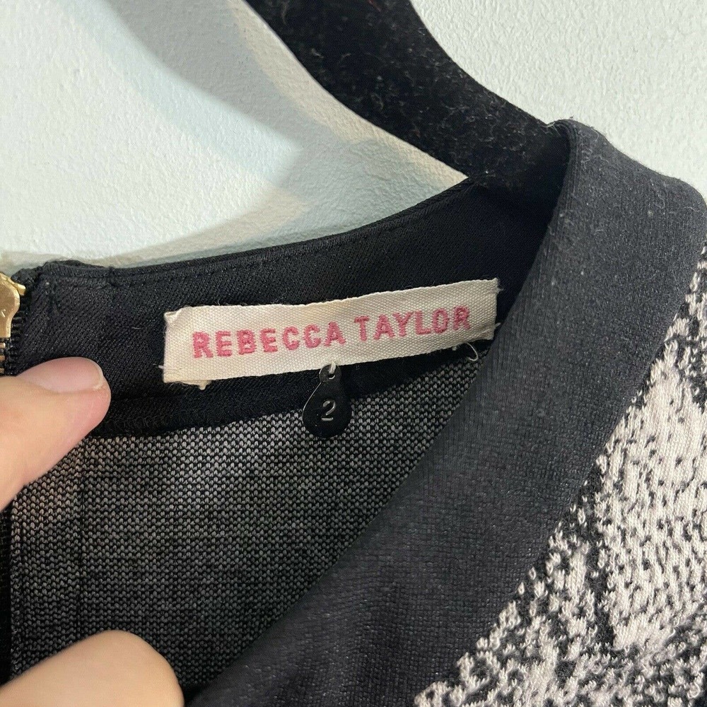 Rebecca Taylor Women's Textured Snakeskin Fit & Flare Dress Size 2 - Picture 3 of 10